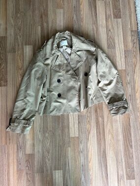 H&M Cropped Trench Coat in Beige Size M
